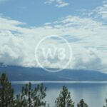 White Clouds And Blue Sky Over The Okanagan Lake